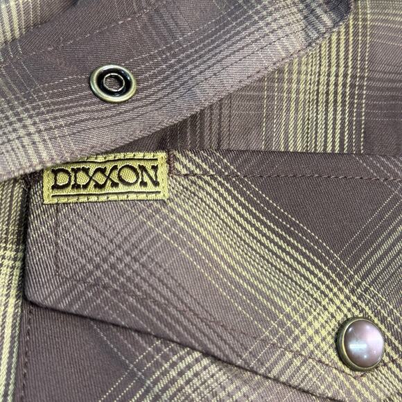 Dixxon Mens Wyatt Bamboo Plaid 4XL Casual Classic Snap Practical Western Brown - Picture 8 of 9